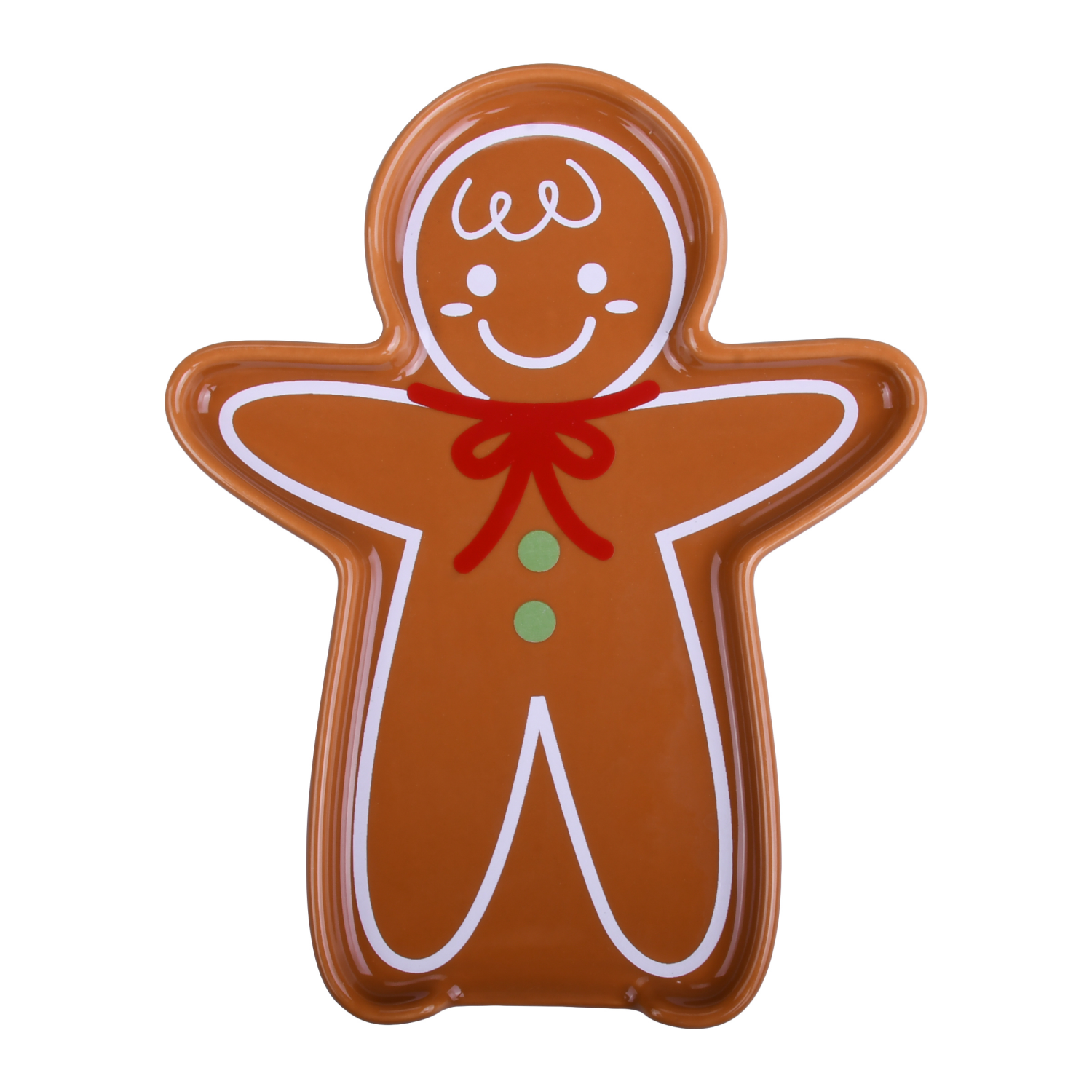 slide 1 of 3, December Home DH STONEWARE SPOON REST GINGERBREAD, 7 in