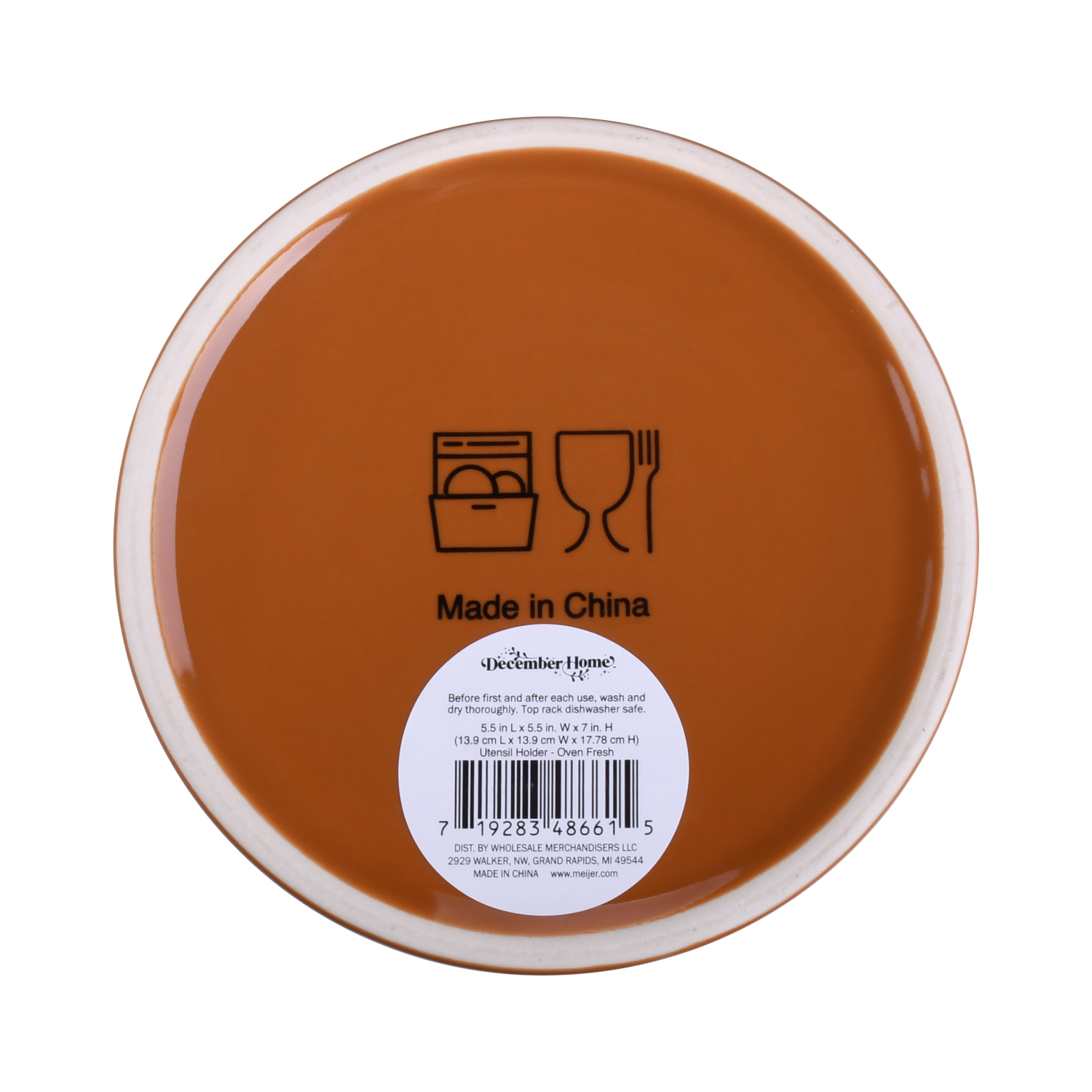 slide 2 of 2, December Home DH STONEWARE UTENSIL HOLDER OVEN FRESH, 5.5 x 7 in