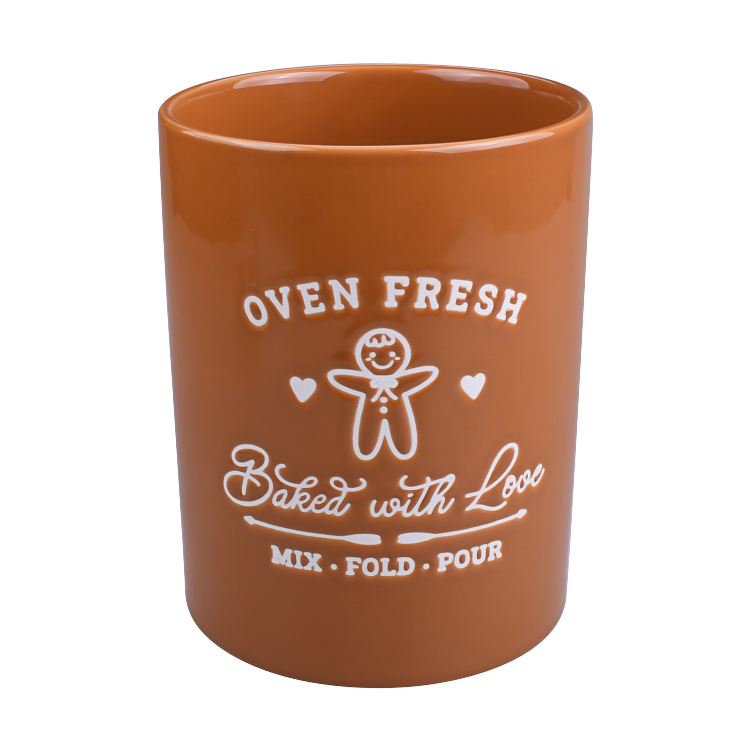 slide 1 of 2, December Home DH STONEWARE UTENSIL HOLDER OVEN FRESH, 5.5 x 7 in