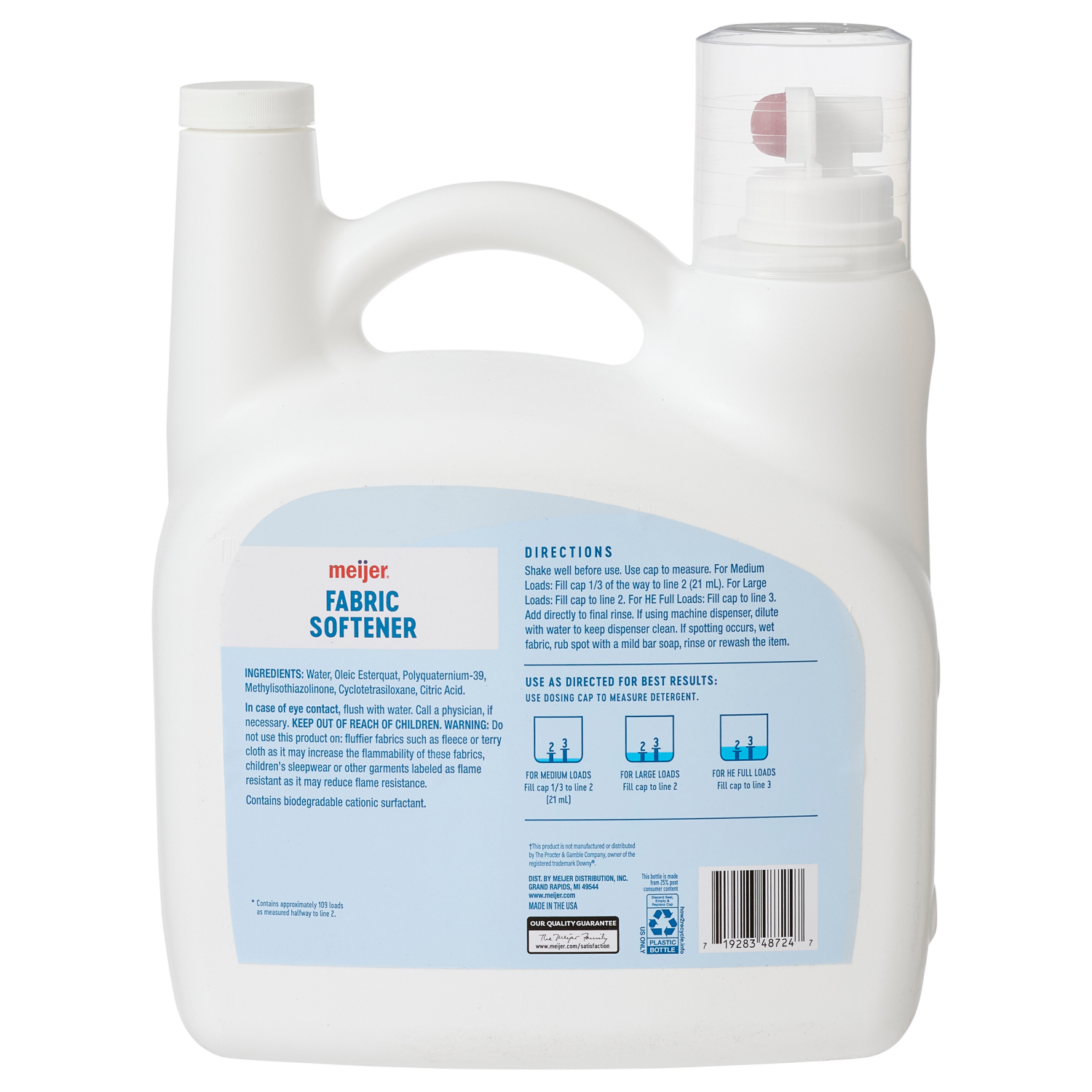 slide 2 of 2, Meijer Liquid Fabric Softener, 113 oz