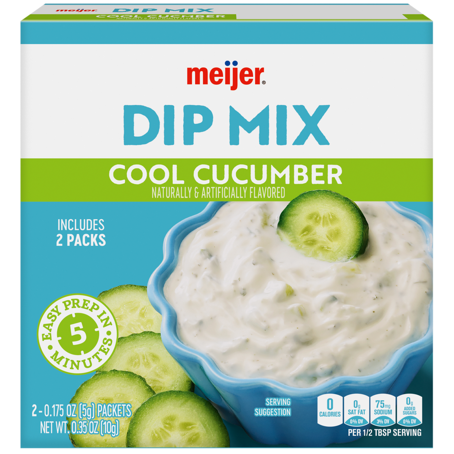 slide 1 of 5, Meijer Cool Cucumber Dip Mix, 0.7 oz
