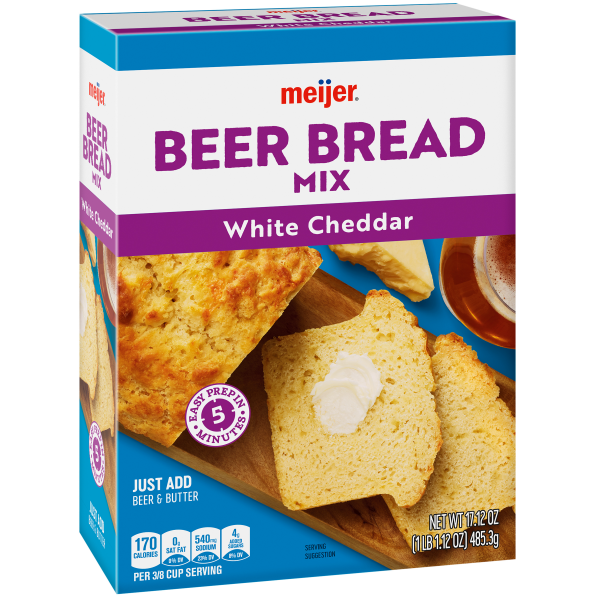 slide 5 of 29, Meijer White Cheddar Cheese Beer Bread Mix, 17.12 oz