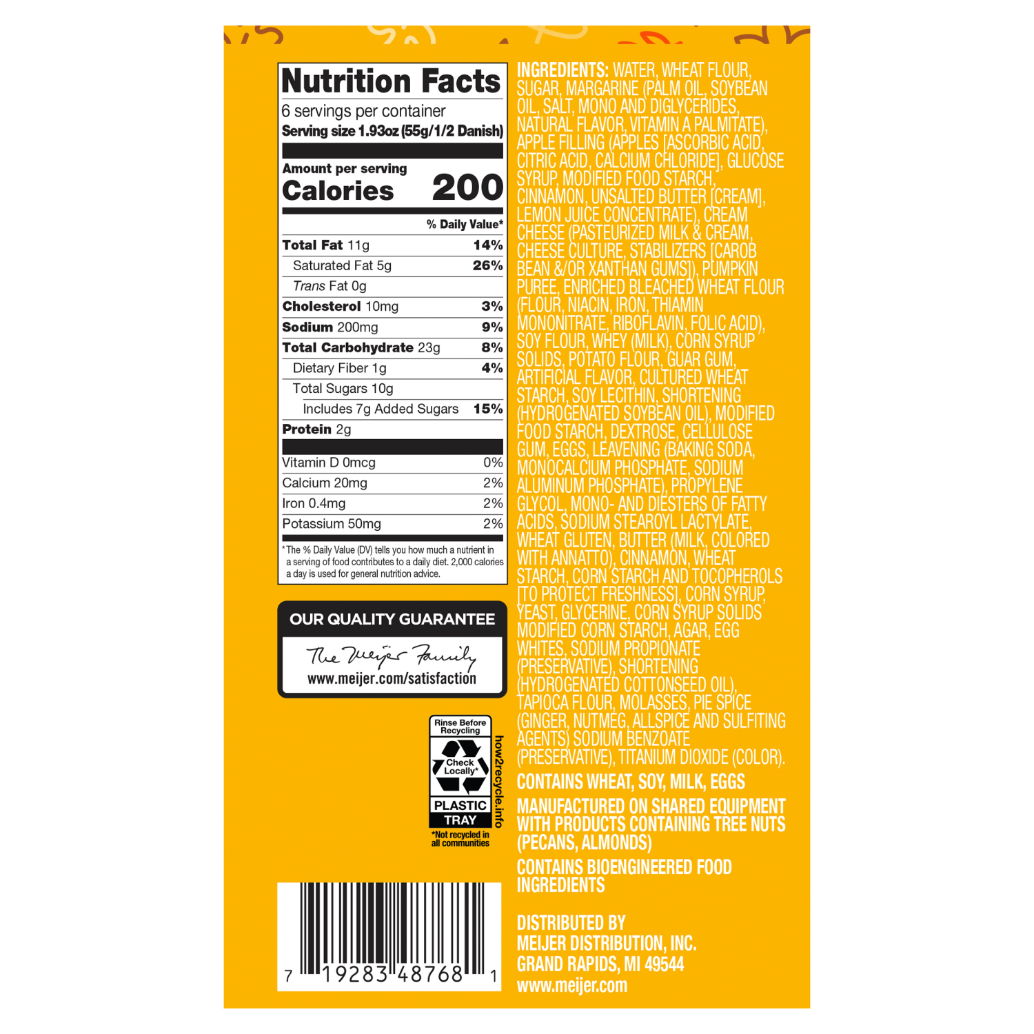 slide 3 of 4, Fresh From Meijer Danish Cinnamon, Apple, Pumpkin 3 Count, 11.55 oz, 3 ct, 11.55 oz