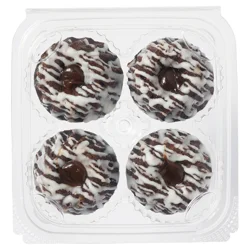 Fresh From Meijer Chocolate Petite Bundt With White Drizzle, 4ct