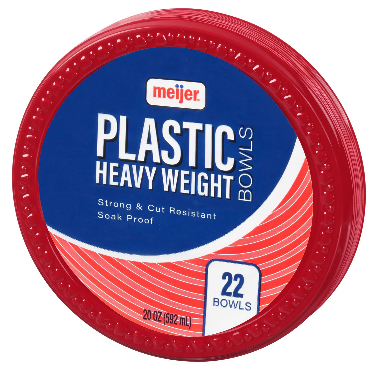 slide 3 of 3, Meijer Plastic Party Bowls, 20 oz, 22 pk
