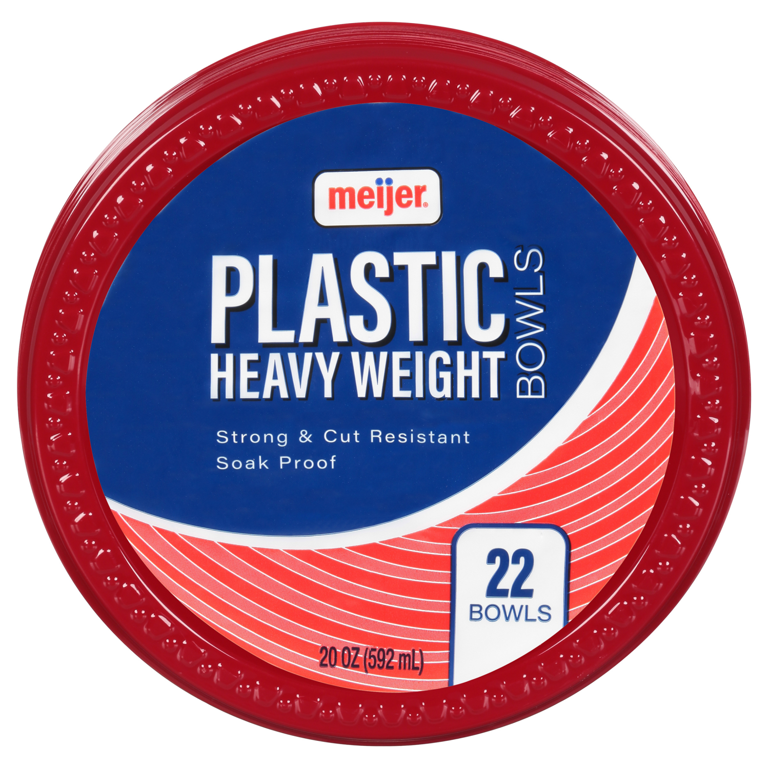 slide 1 of 3, Meijer Plastic Party Bowls, 20 oz, 22 pk
