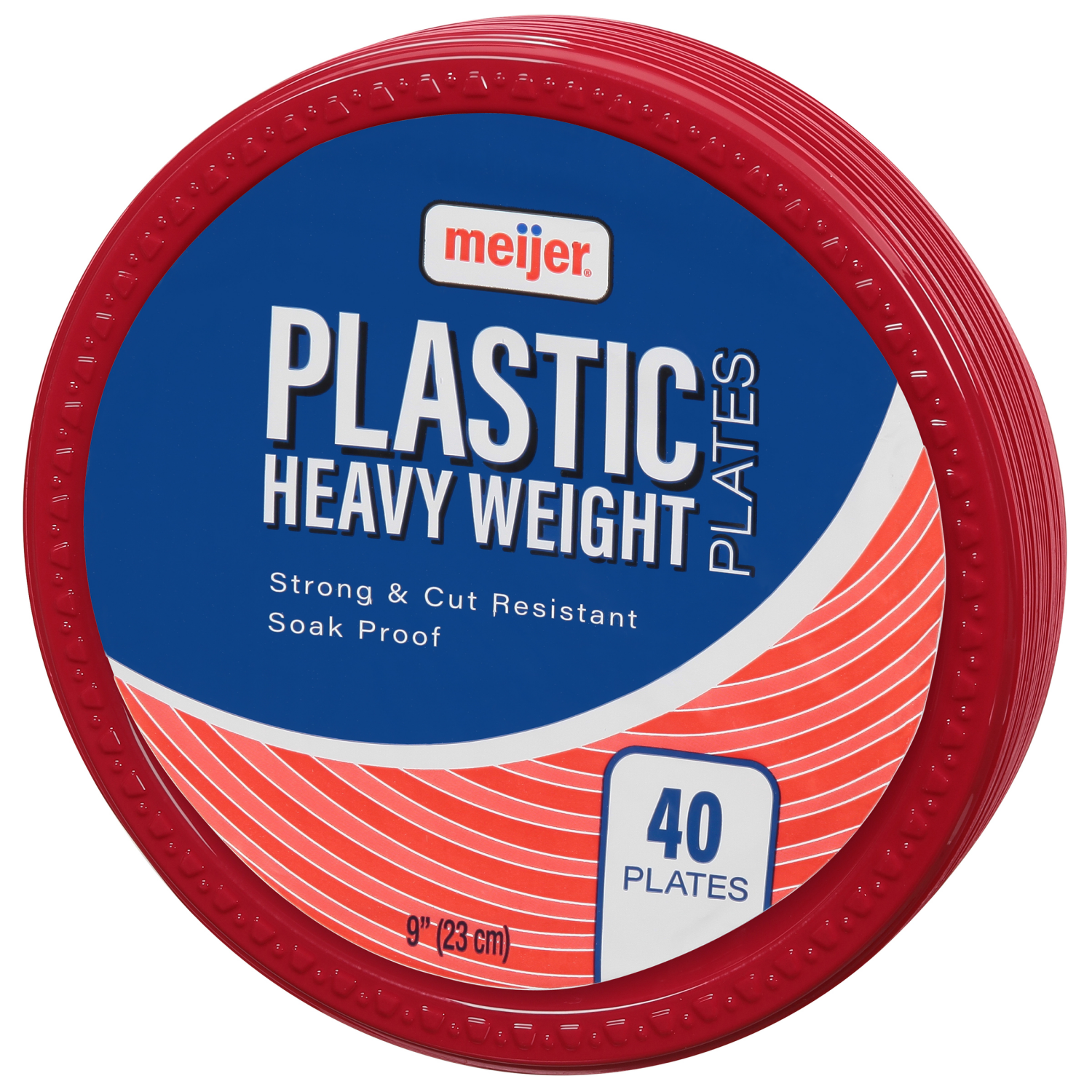 slide 4 of 4, Meijer 9" Plastic Party Plate, 40 ct