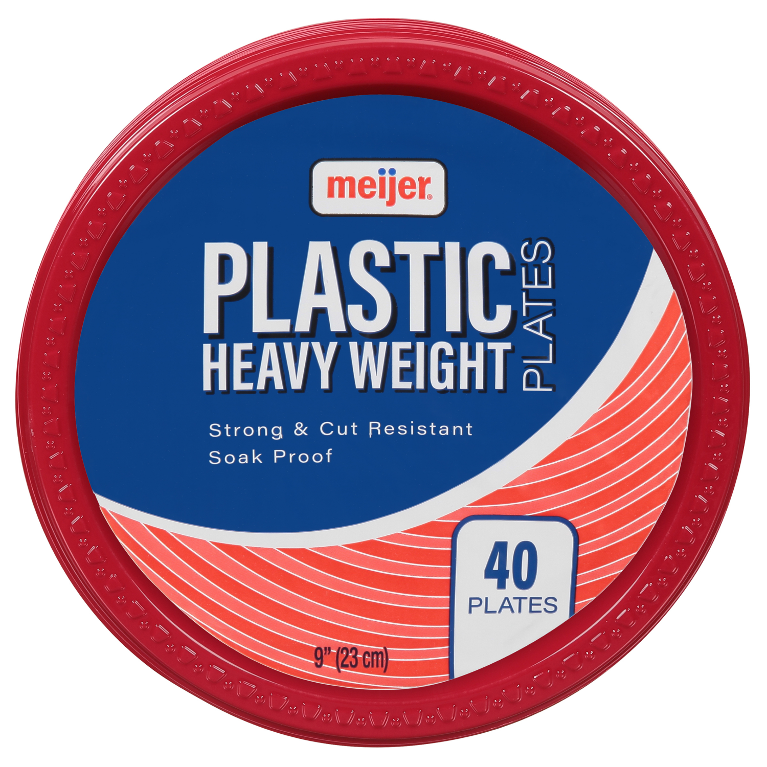 slide 1 of 4, Meijer 9" Plastic Party Plate, 40 ct