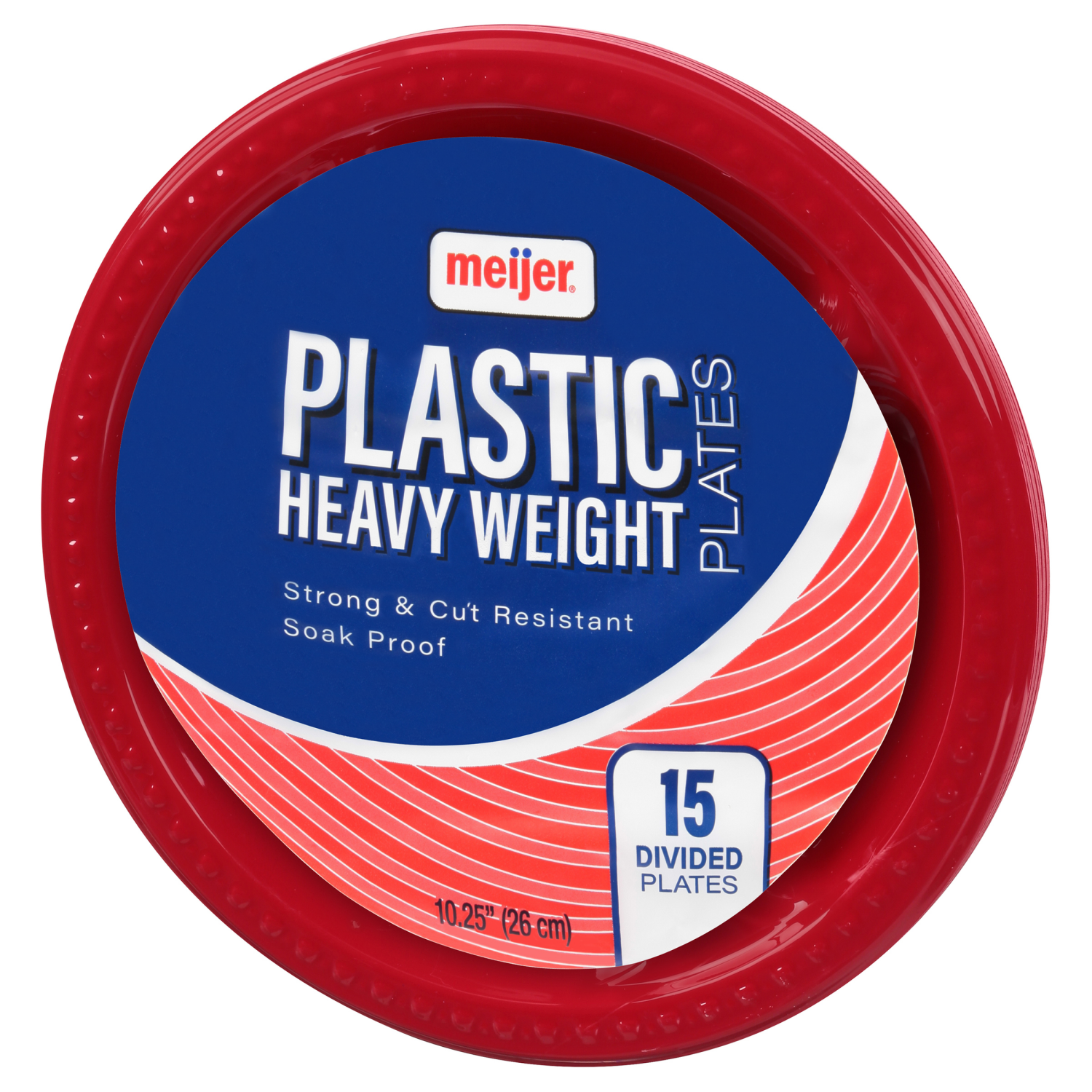 slide 4 of 4, Meijer 10-1/4" Plastic Compartment Plate, 15 ct
