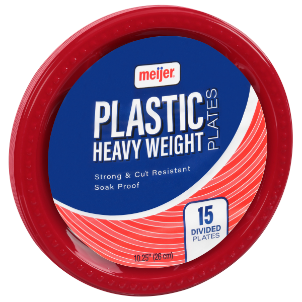 slide 10 of 13, Meijer 10-1/4" Plastic Compartment Plate, 15 ct