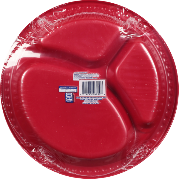 slide 8 of 13, Meijer 10-1/4" Plastic Compartment Plate, 15 ct