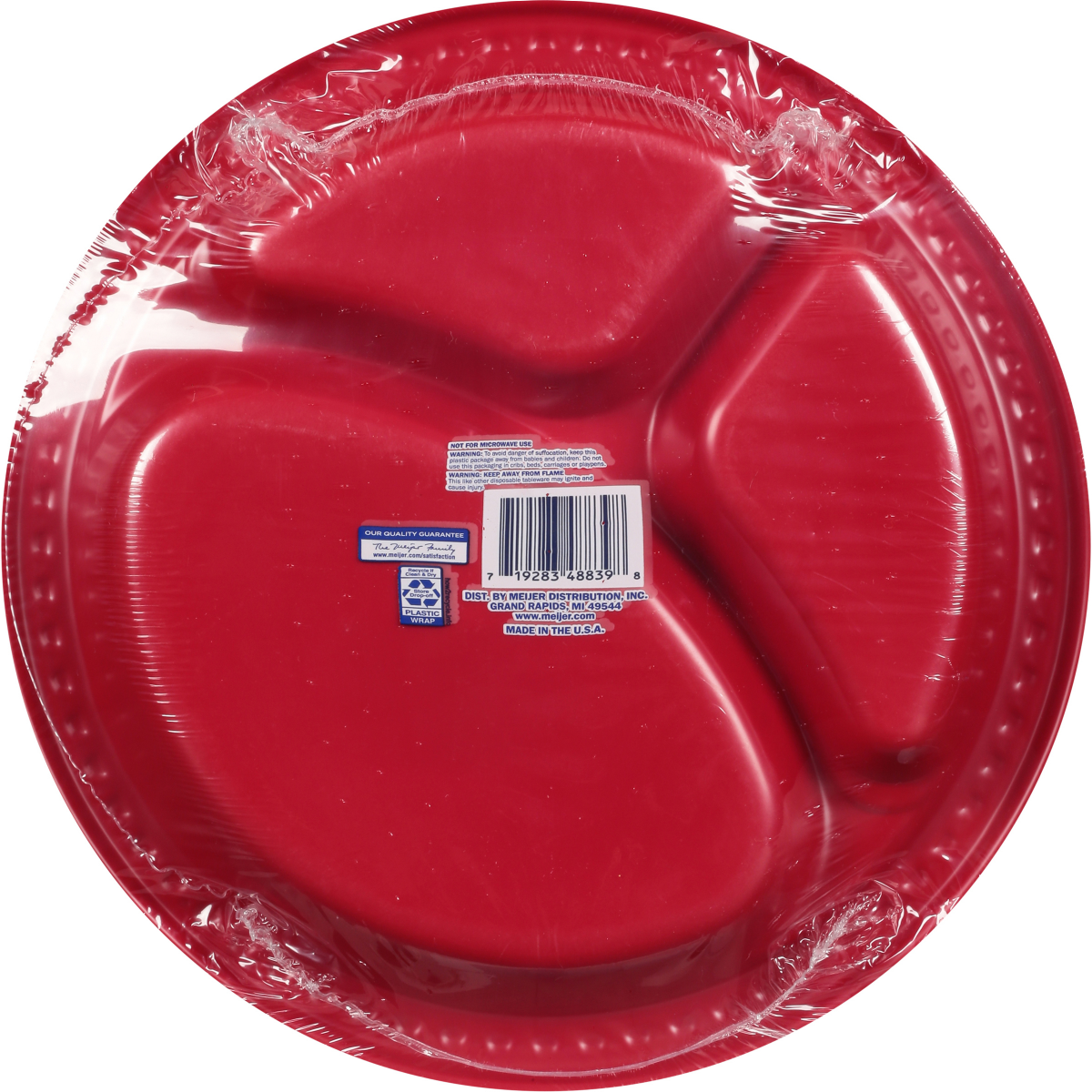 slide 3 of 13, Meijer 10-1/4" Plastic Compartment Plate, 15 ct