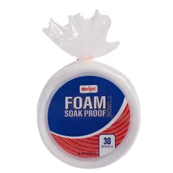 Meijer Soak Proof Foam Bowls, 30 Count