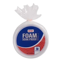 Meijer Soak Proof Foam Bowls, 30 Count