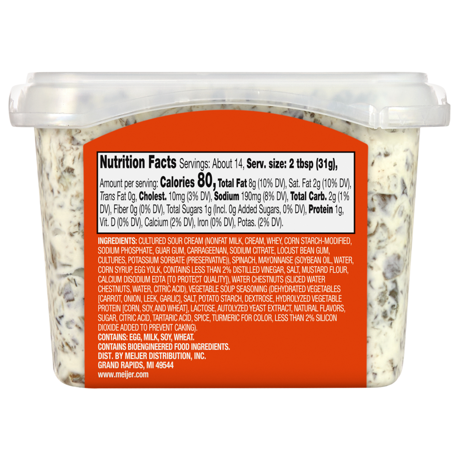 slide 2 of 4, Fresh from Meijer Creamy Spinach Dip- 16 oz, 16 oz