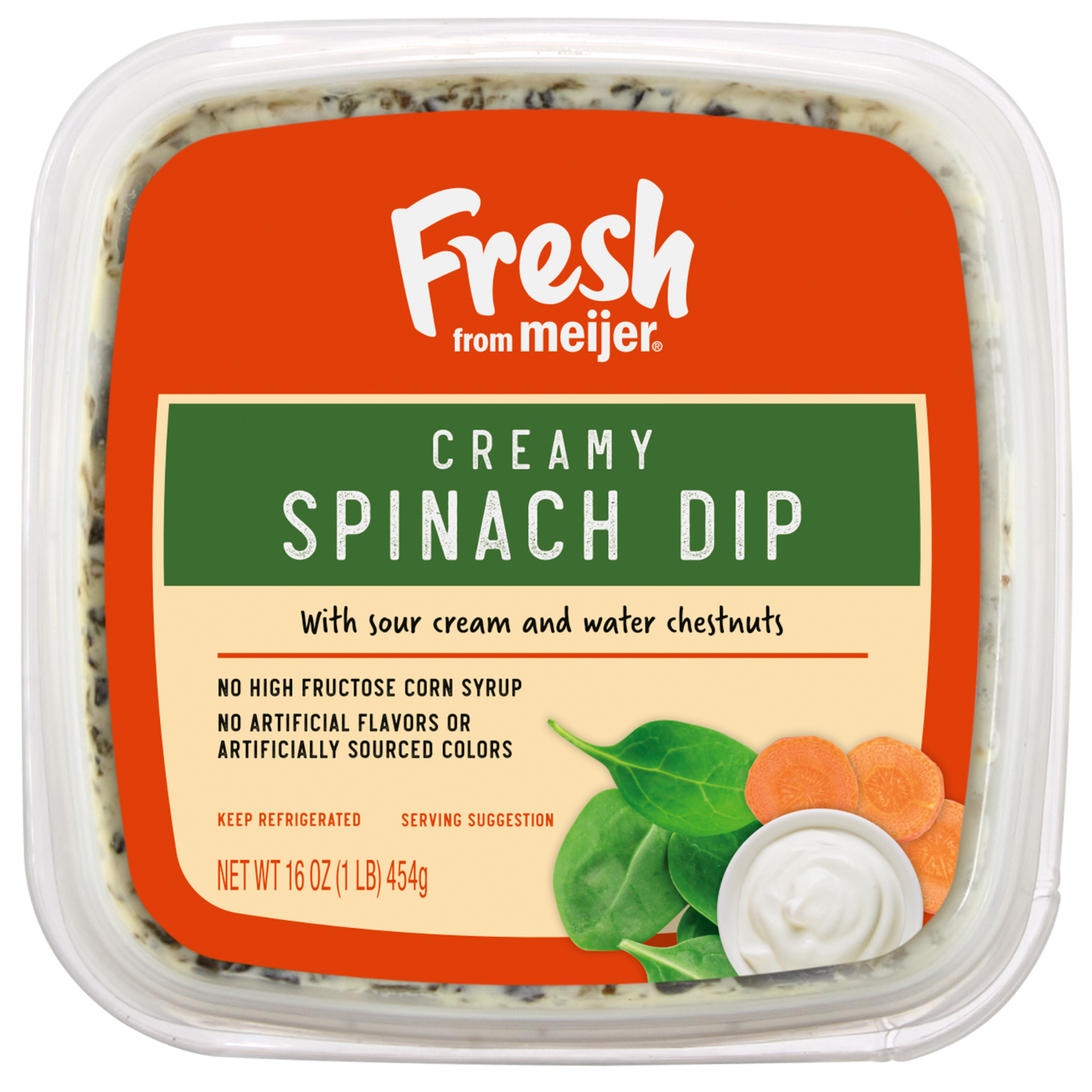 slide 4 of 4, Fresh from Meijer Creamy Spinach Dip- 16 oz, 16 oz