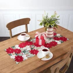 December Home Red Poinsettia Dreams Runner