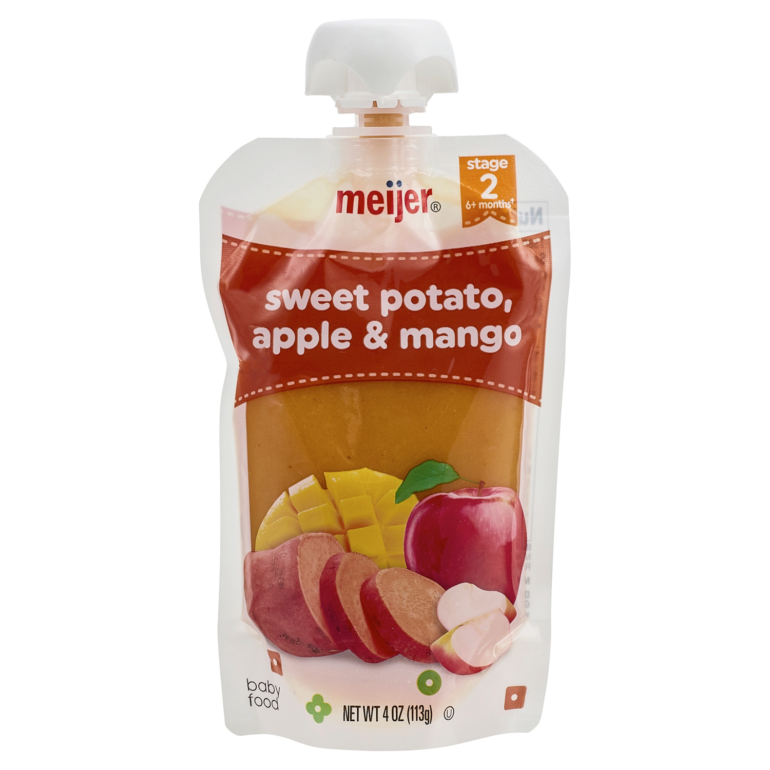 slide 1 of 5, Meijer Sweet Potato, Apple, and Mango Baby Food Pouch, 4 oz
