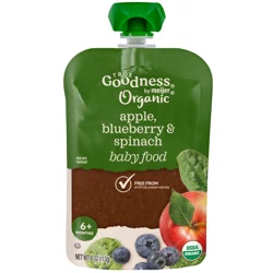 True Goodness Organic Apple Blueberry Spinach Baby Food Pouch