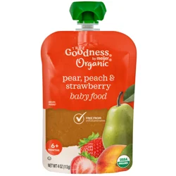 True Goodness Organic Pear Peach Strawberry Baby Food Pouch
