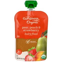 True Goodness Organic Pear Peach Strawberry Baby Food Pouch