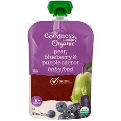 True Goodness Organic Pear Blueberry and Purple Carrot Baby Food Pouch
