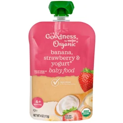 True Goodness Organic Banana, Strawberry, and Greek Yogurt Baby Food Pouch