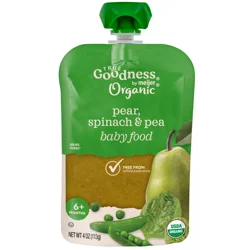 True Goodness Organic Pear, Spinach and Pea Baby Food Pouch