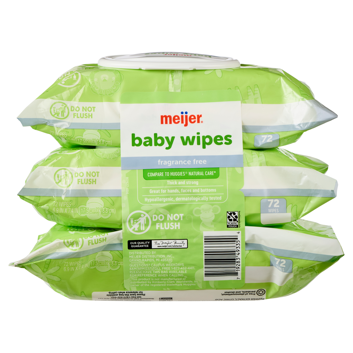 slide 2 of 4, Meijer 3x Thick Sensitive Wipes 216ct, 216 ct
