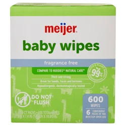 Meijer 6x Thick Sensitive Wipes 600ct