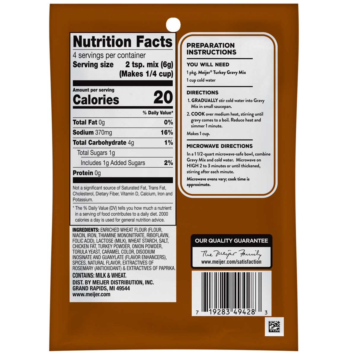 slide 2 of 2, Meijer Turkey Gravy Mix, 0.87 oz