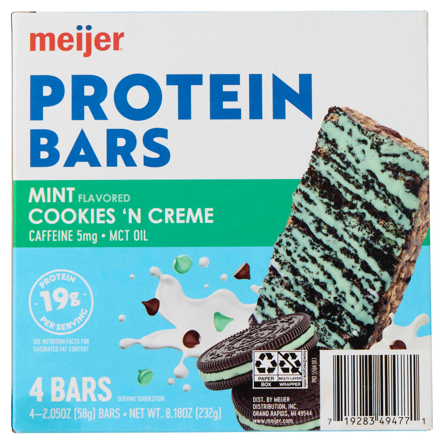slide 2 of 3, Meijer Mint Ckies & Crm Protein Bars 4PK, 4 ct