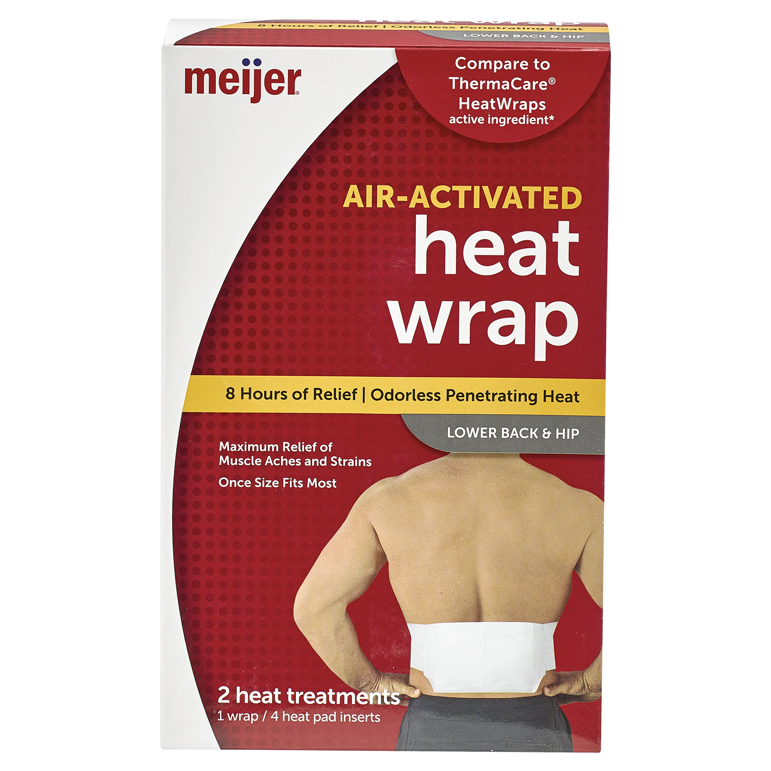 slide 1 of 2, Meijer Back & Hip Heatwraps, 2 ct