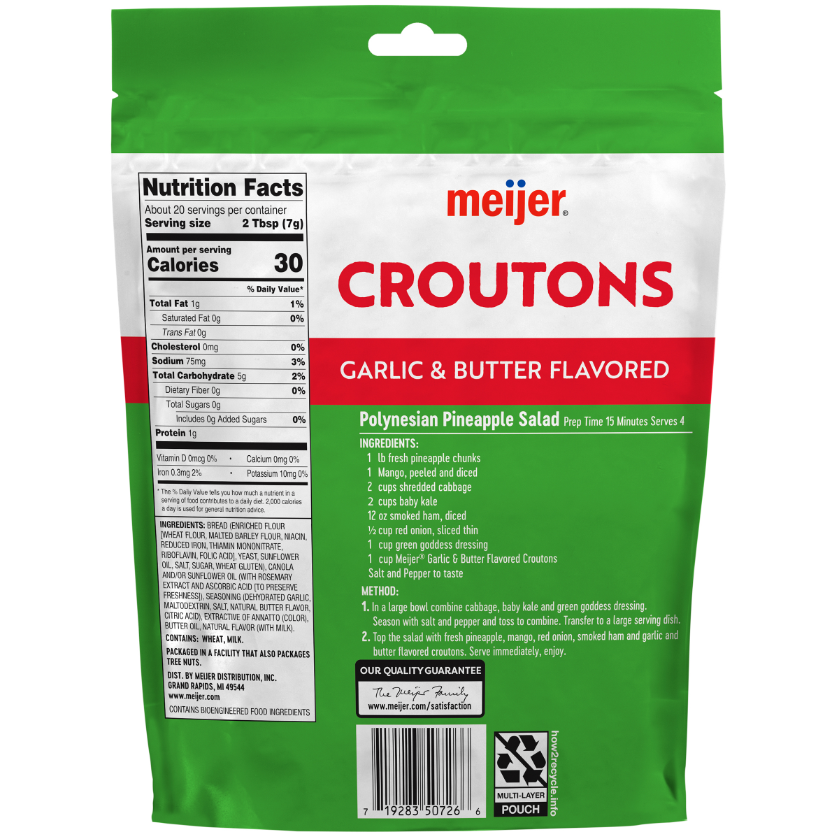 slide 2 of 2, Meijer Garlic and Butter Croutons, 5 oz