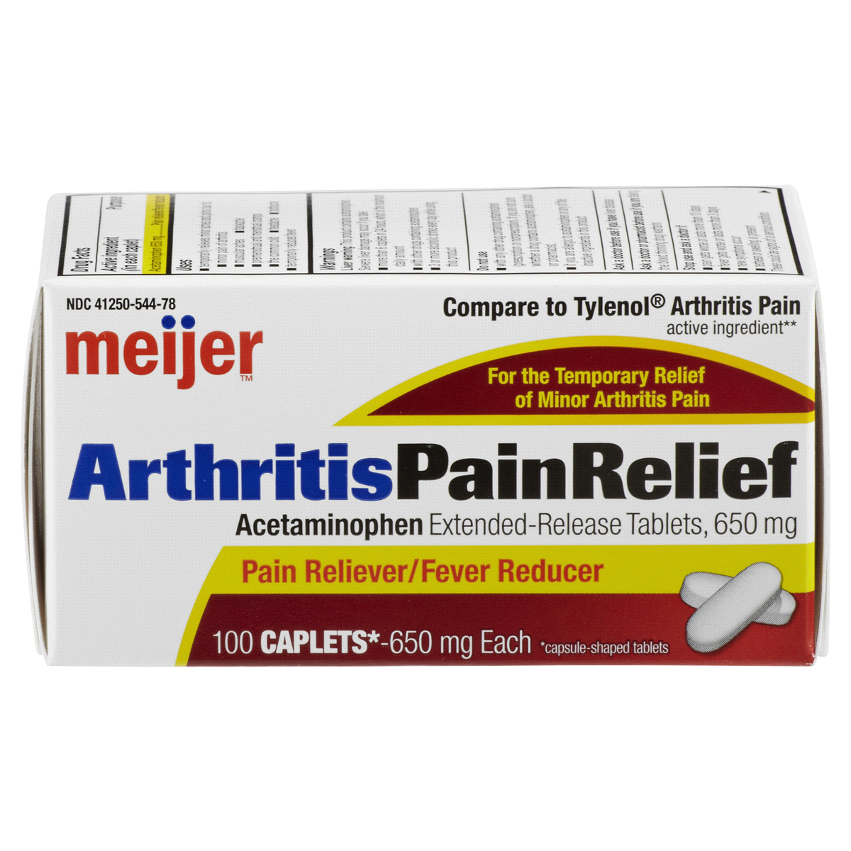 slide 6 of 6, Meijer Arthritis Pain Relief Caplets, 100 ct