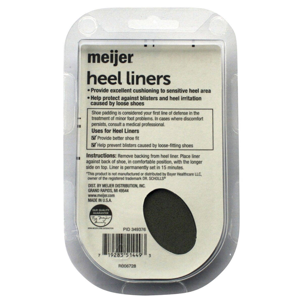 slide 2 of 2, Meijer Men's & Women's Heel Liners, 2 ct