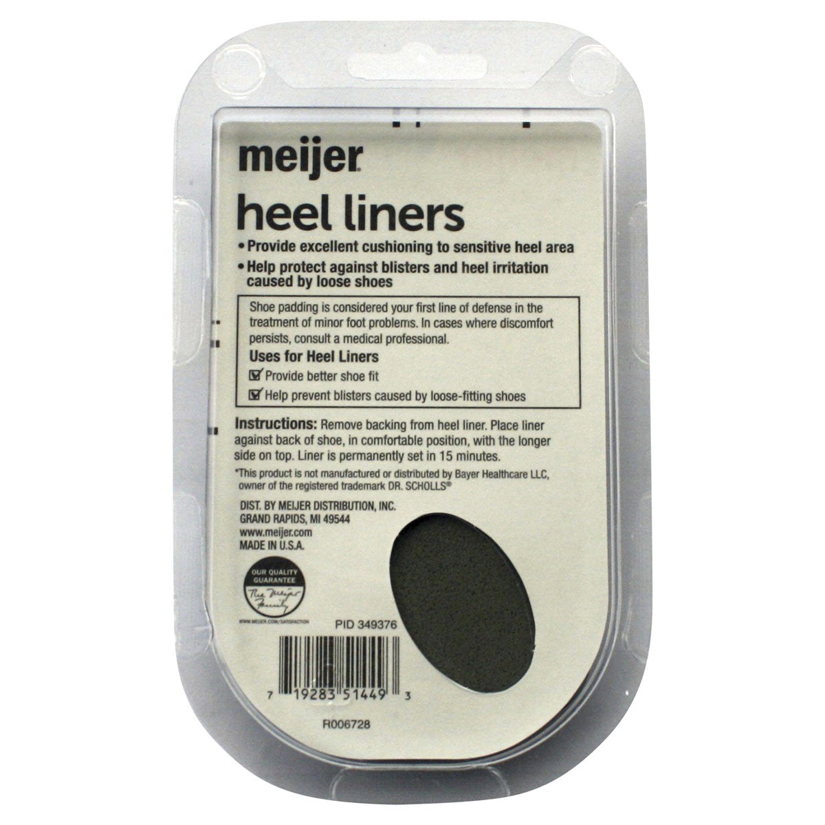 slide 2 of 2, Meijer Men's & Women's Heel Liners, 2 ct