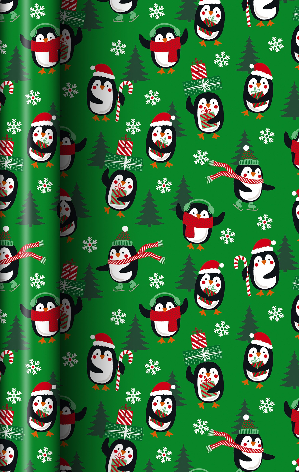 slide 1 of 1, December Home DH ROLL WRAP JUVENILE OPP PENGUINS 30IN 45SQFT, 1 ct