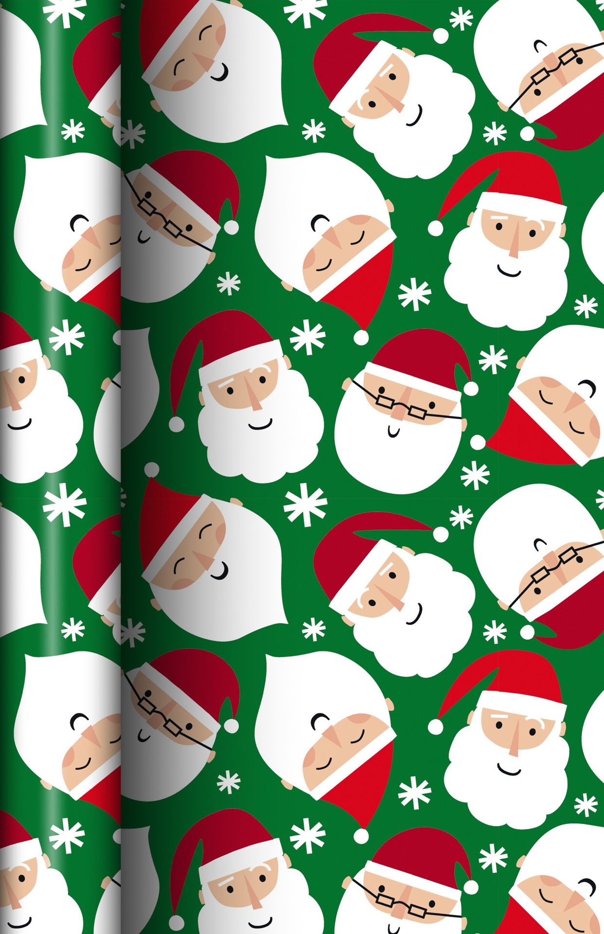 slide 1 of 1, December Home DH ROLL WRAP JUVENILE OPP SANTA HEAD TOSS 30IN 45SQFT, 1 ct