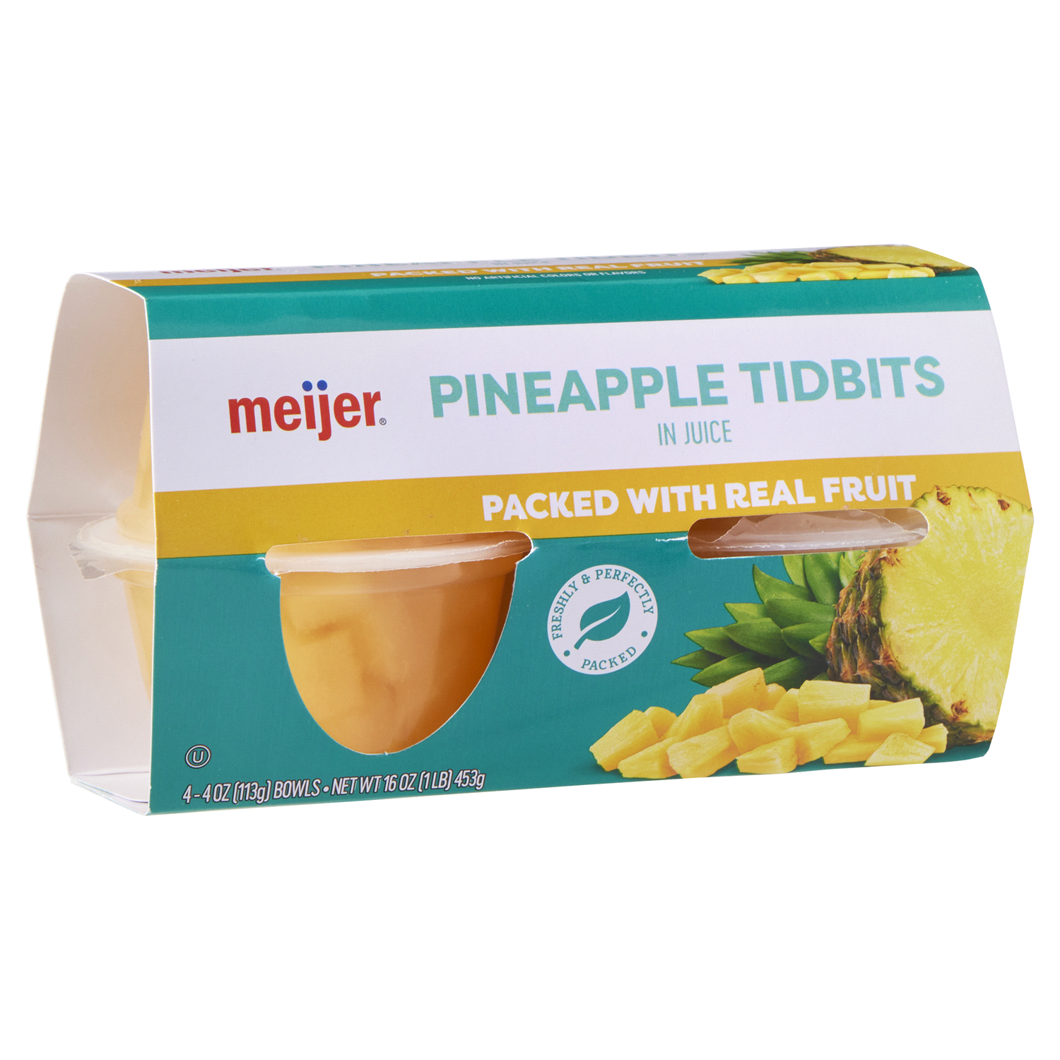 slide 2 of 2, Meijer Pineapple Tidbits in Pineapple Juice, 4 Pack, 4 ct