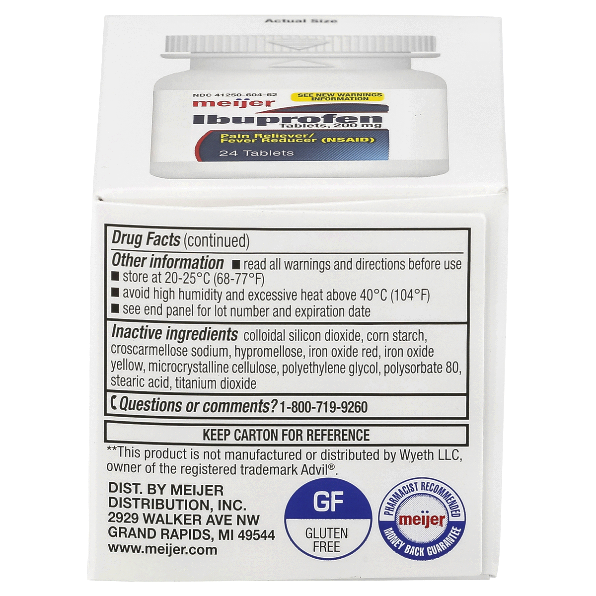 Meijer Ibuprofen Tablets USP, Pain Reliever/Fever Reducer 200 mg, 24 ct Shipt