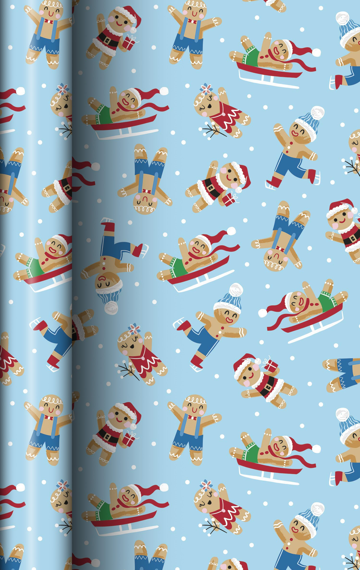 slide 1 of 1, December Home Roll Wrap Winter Active Gingerbread 30in 45sqft, 1 ct