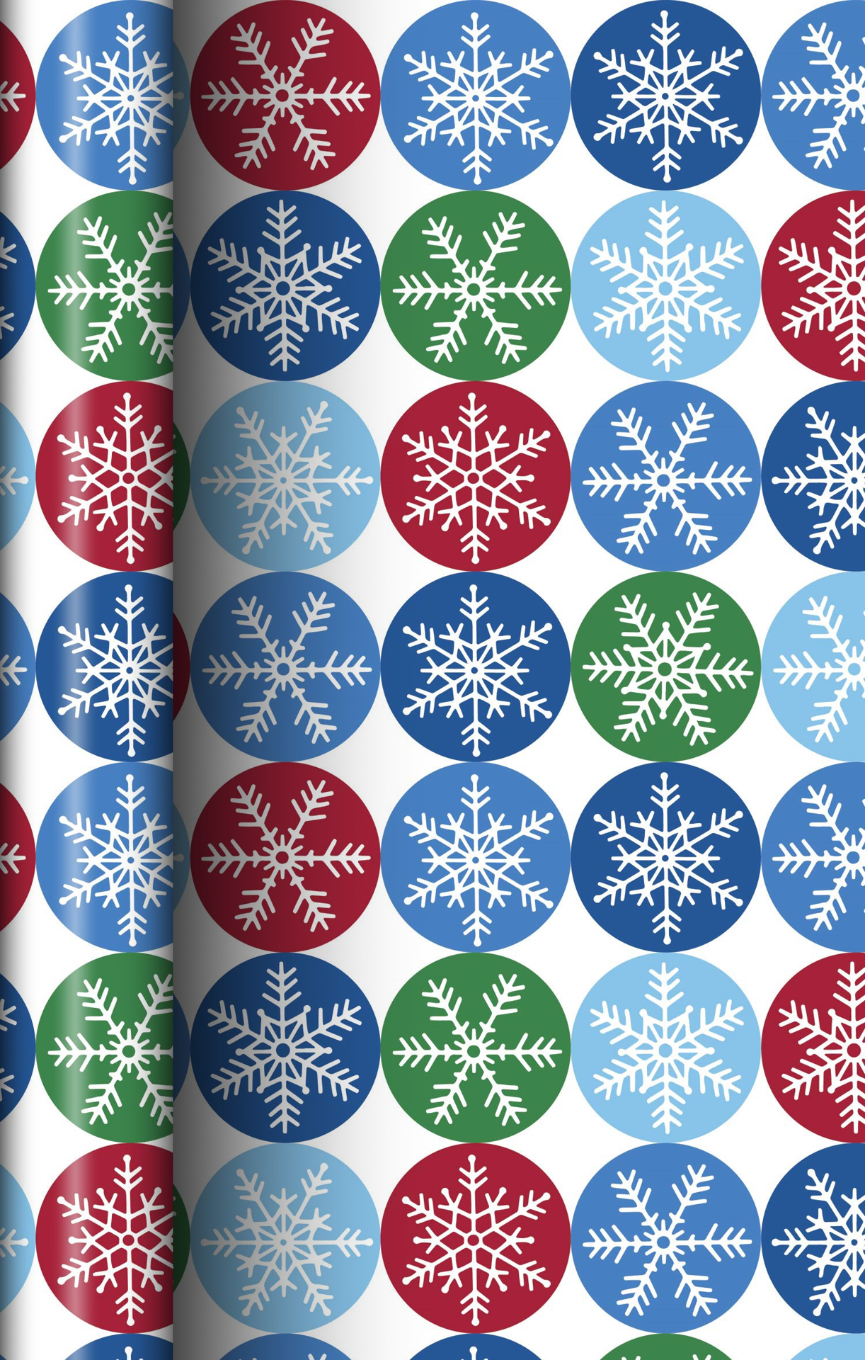 slide 1 of 1, December Home Roll Wrap Snowflakes in Circles 30in 45sqft, 1 ct