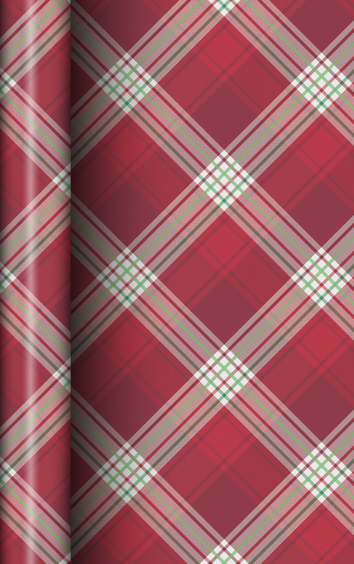 slide 1 of 2, December Home Roll Wrap Folk Plaid 40in 90sqft, 1 ct