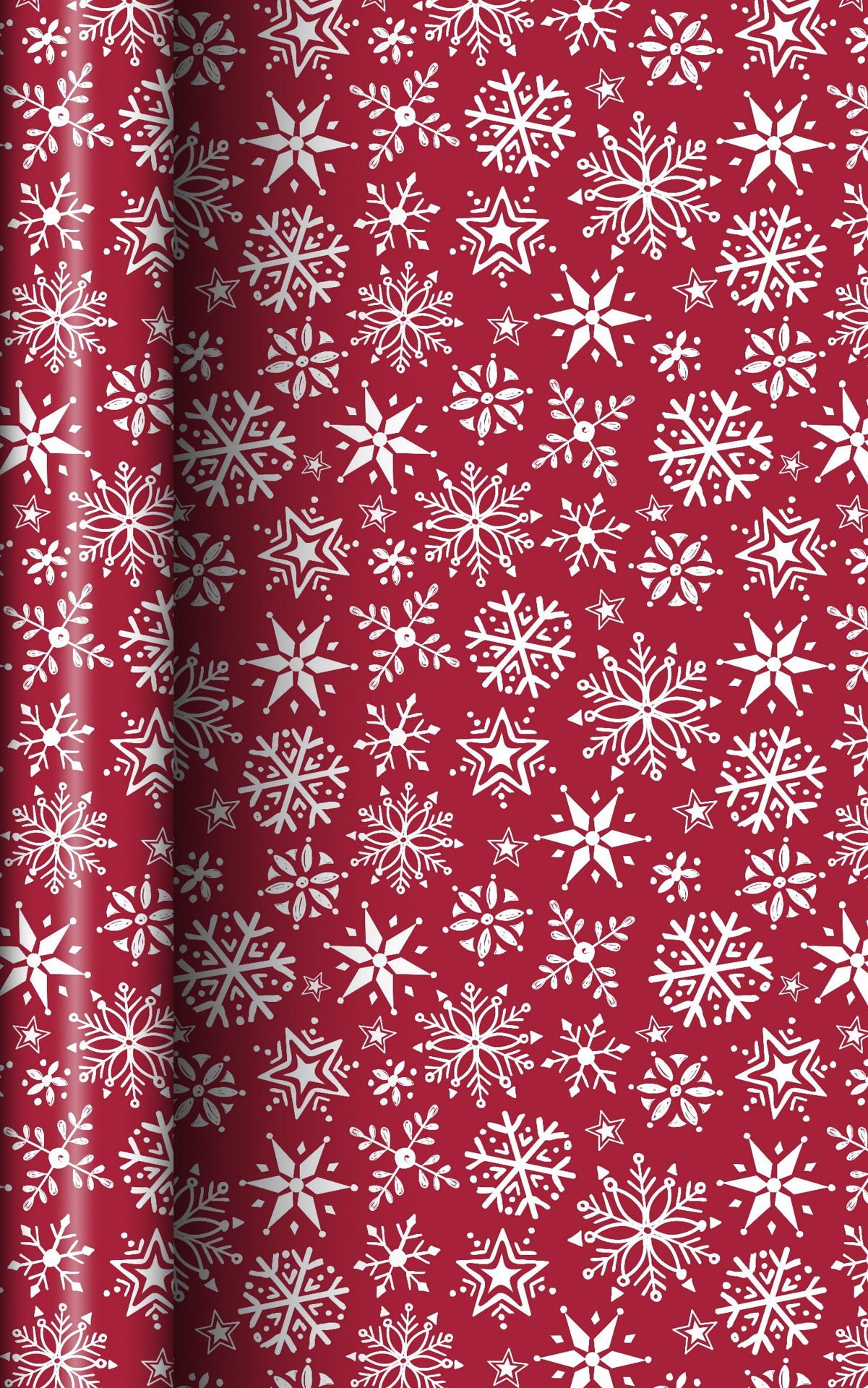 slide 1 of 1, December Home Roll Wrap Snowflakes on Red 40in 90sqft, 1 ct