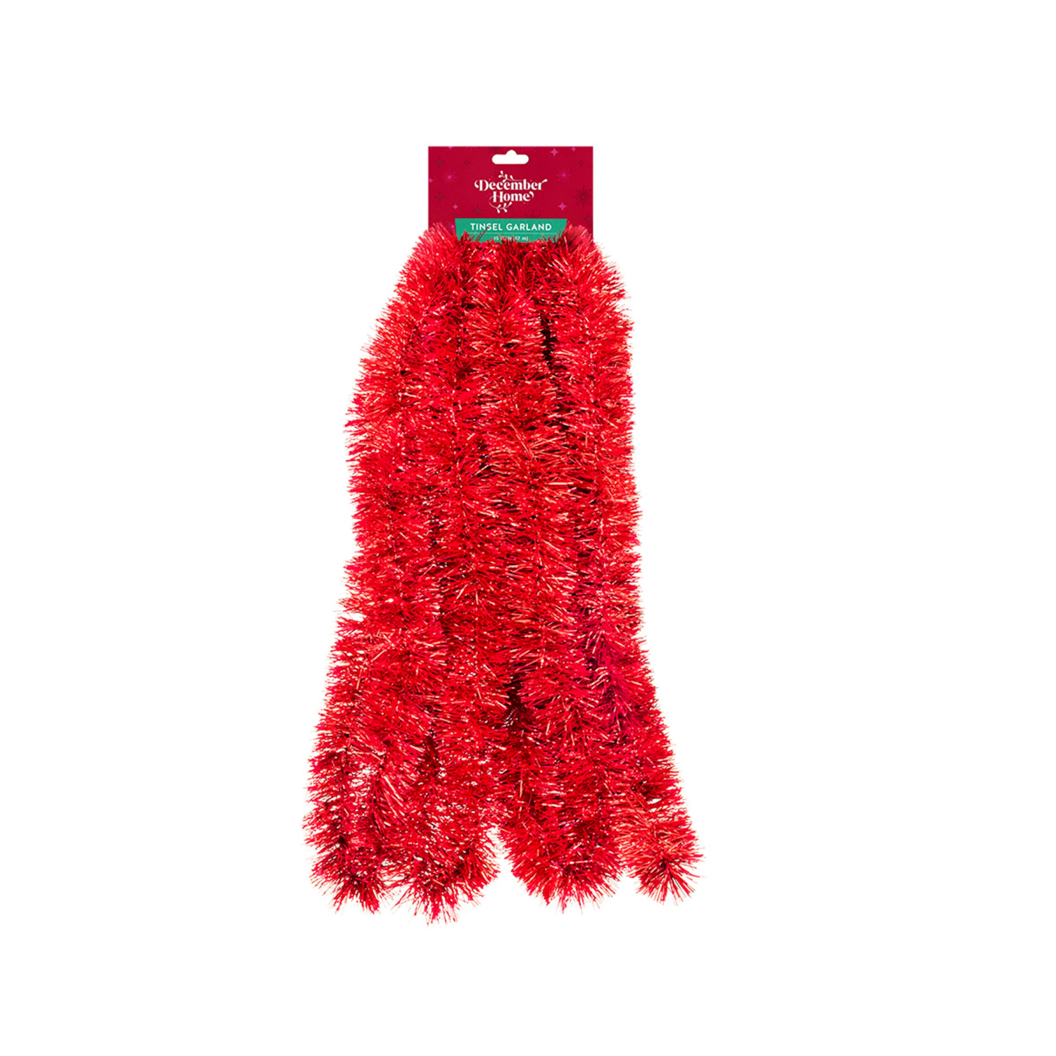 slide 1 of 2, December Home 18' Soft & Silky Red Garland, 1 ct