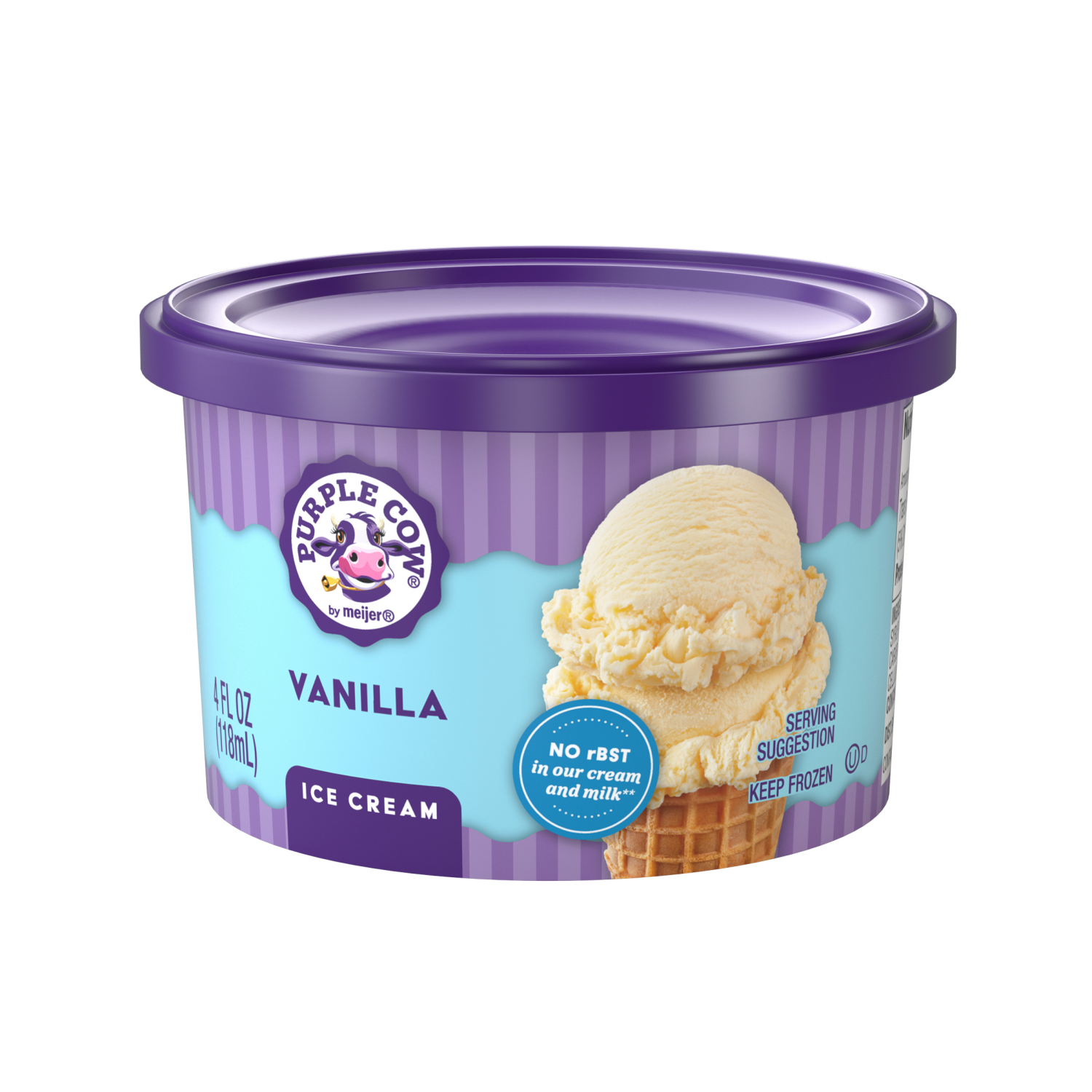 slide 1 of 3, Purple Cow Vanilla Ice Cream Cup, 4 oz, 4 oz