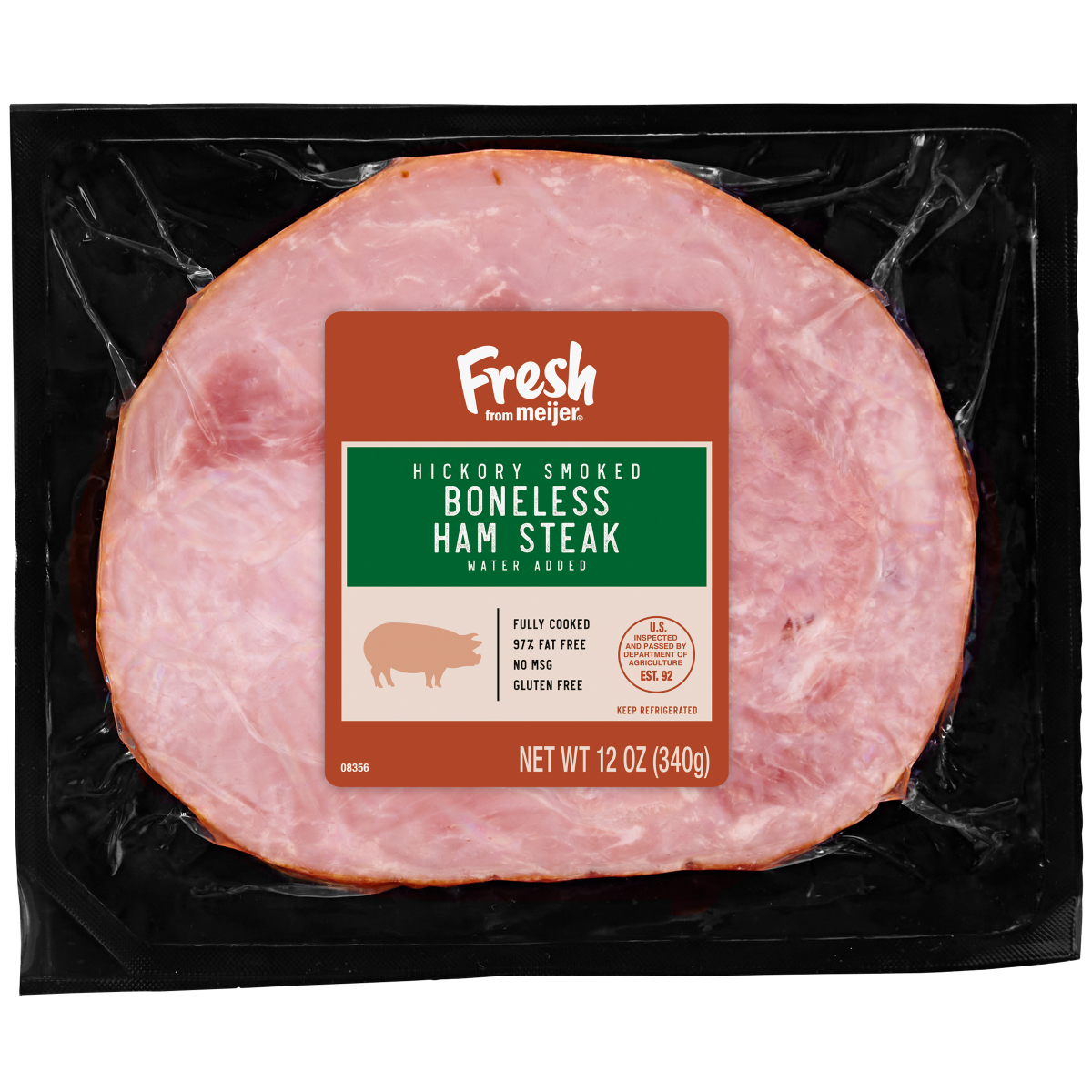 slide 1 of 5, FRESH FROM MEIJER Meijer Hickory Smoked Ham Steak, 12 oz, 12 oz