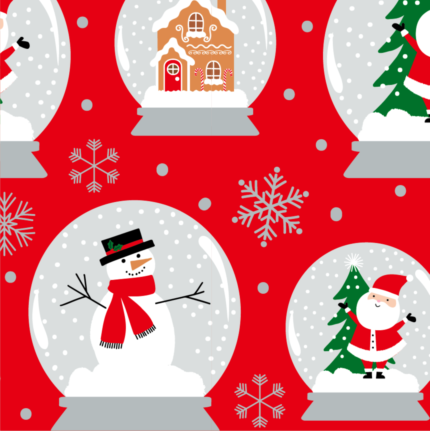 slide 1 of 1, December Home Roll Wrap Icons in Snowglobes 40in 90sqft, 1 ct