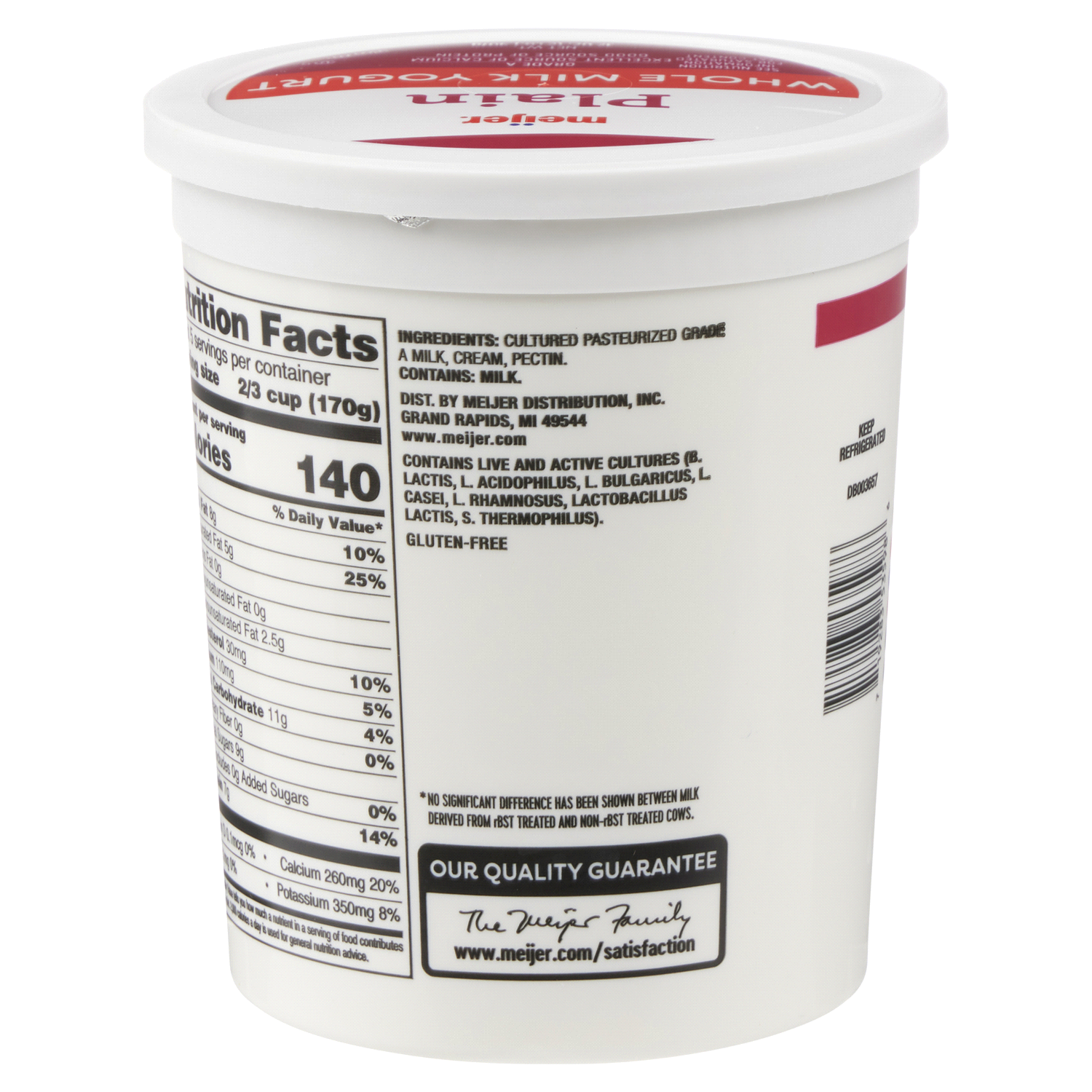 slide 2 of 5, Meijer Plain Whole Milk Yogurt - 32 oz, 32 oz